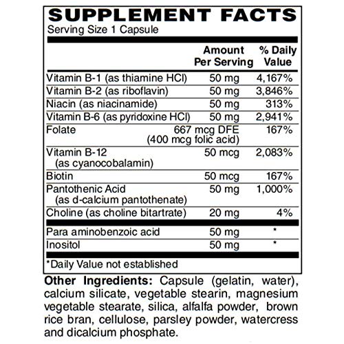 BariatricPal Sustained Release B-Complex 50 Vegetarian Capsules, 100 Count