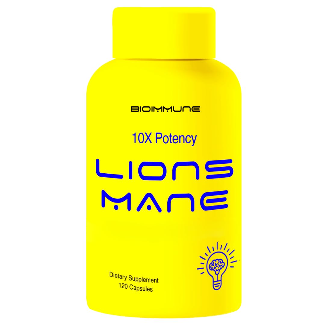 BioImmune Organic Lions Mane Supplement Capsules 120 Capsules