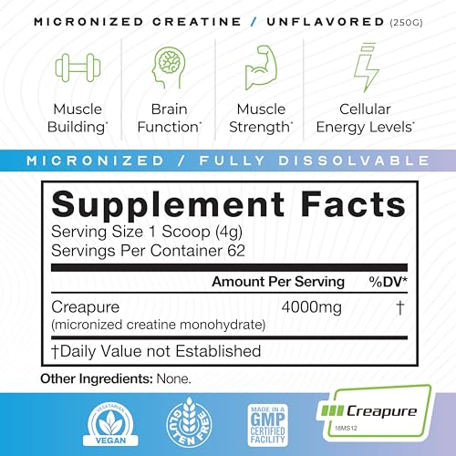 Muscle Feast Whey Protein Isolate Powder (Vanilla, 2 lb) + Creatine Monohydrate Micronized Powder (Unflavored, 250 g) – 1 Unit Each