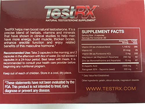 Leading Edge Health TESTRX Natural Testosterone Supplement Capsule 1 Count