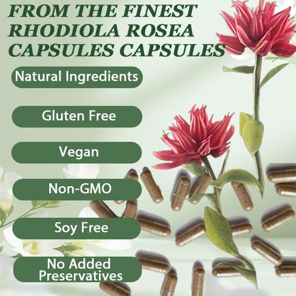 Raipult Floraviva Rhodiola Rosea Capsule, 500mg Rhodiola Rosea Extract, 60 Capsules
