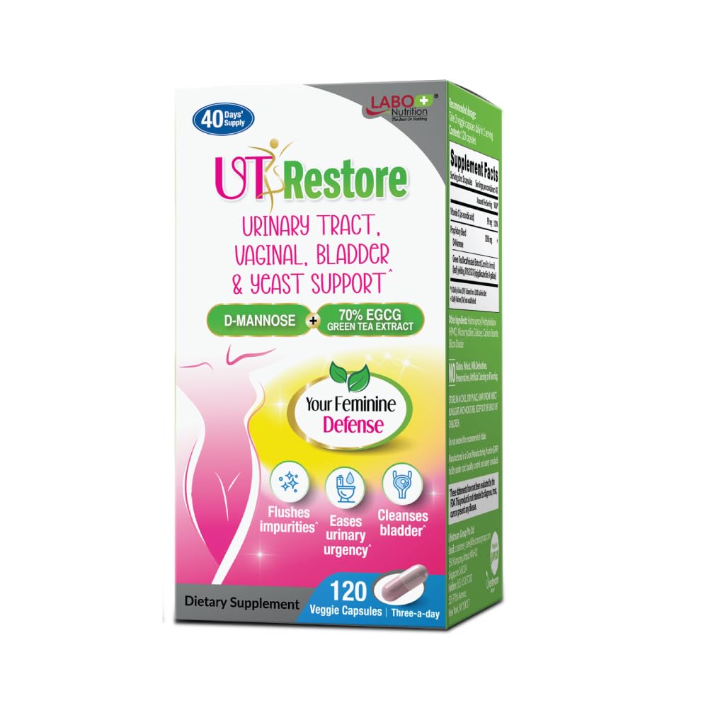 LABO Nutrition UTRestore D-Mannose Green Tea EGCG Capsules 120 Count