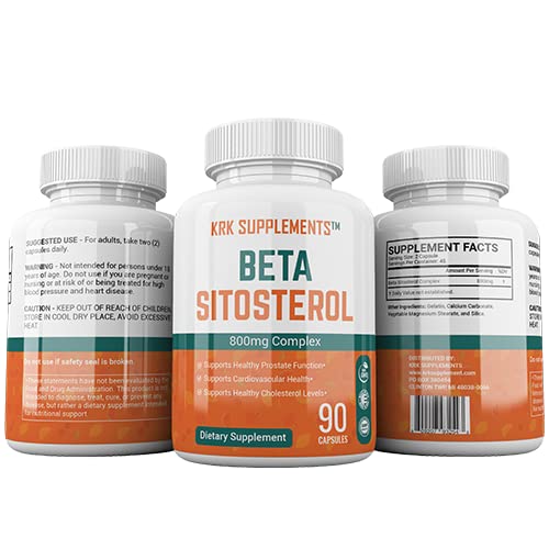 KRK SUPPLEMENTS Beta Sitosterol 800mg Per Serving Prostate Support, 180 Capsules