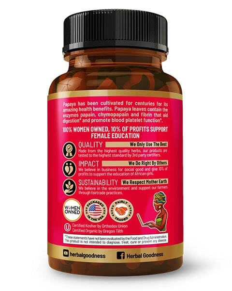 Herbal Goodness Papaya Leaf Extract Capsule, 60 Count