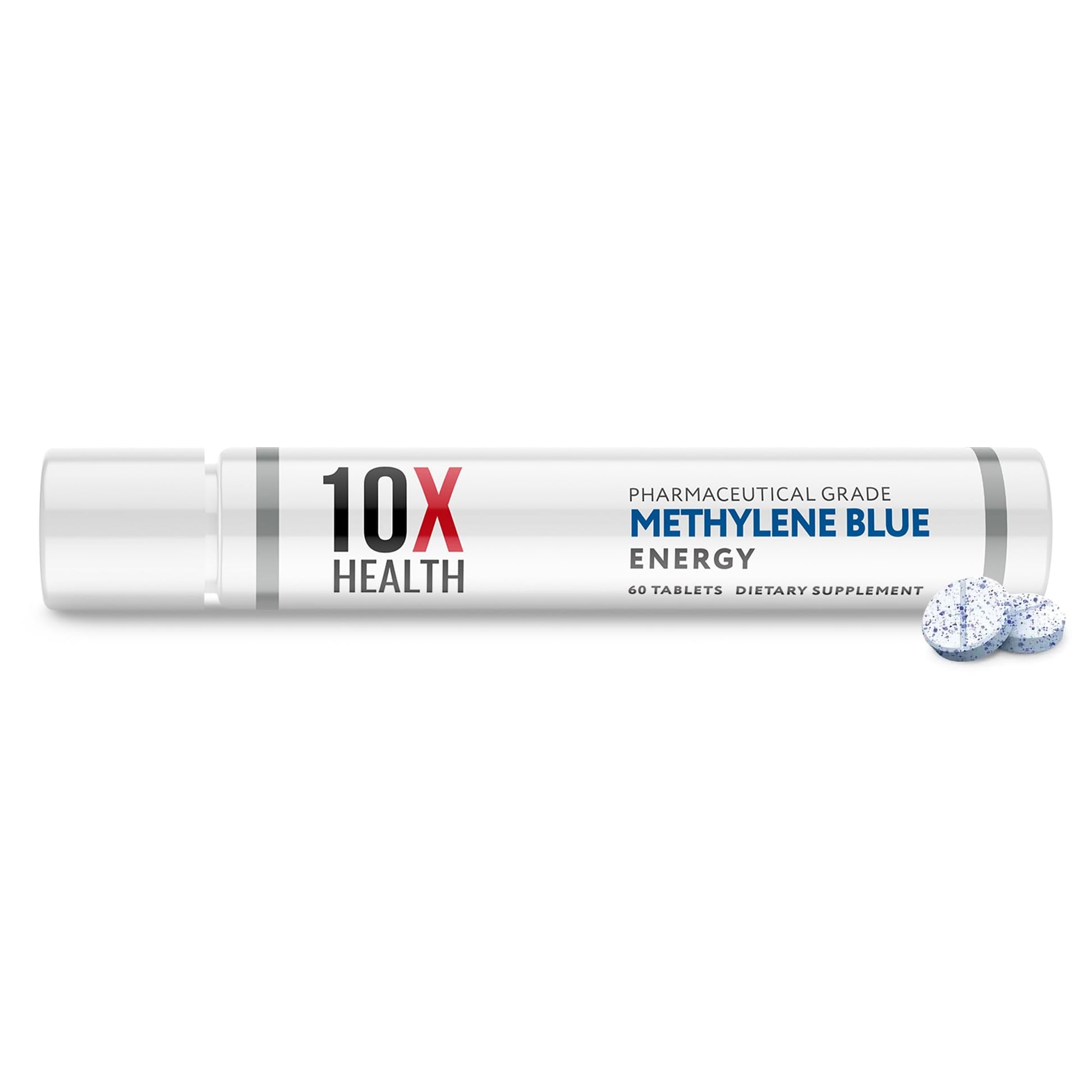 10X Health System Methylene Blue Tablets - Methylene Blue Supplement with NAC, Niacinamide & Glycine - Supports Cellular Energy, Focus & Cognitive Function, 60 Tablets