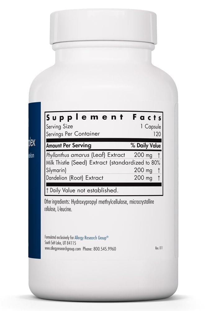 Allergy Research Group Milk Thistle Plus Supplement Capsules 120 Count