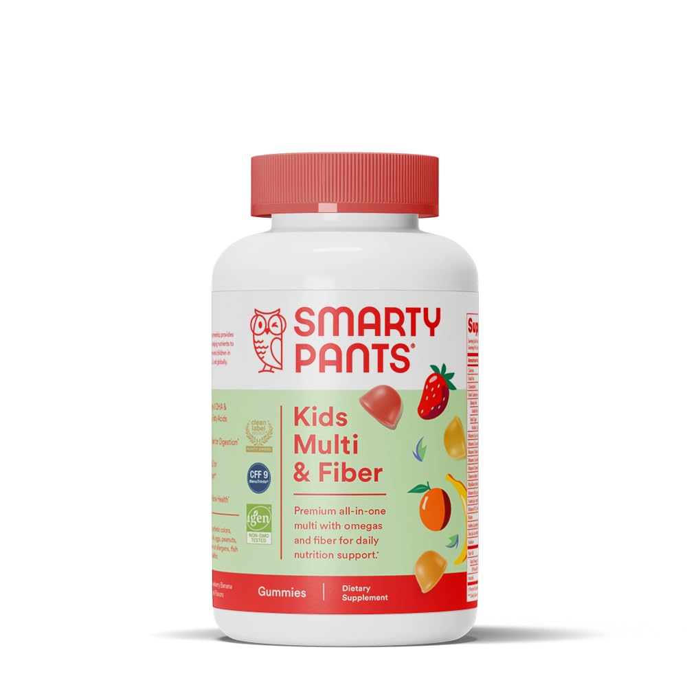 SmartyPants Kids Multivitamin Gummies and Fiber Supplement Gummy 90 Count