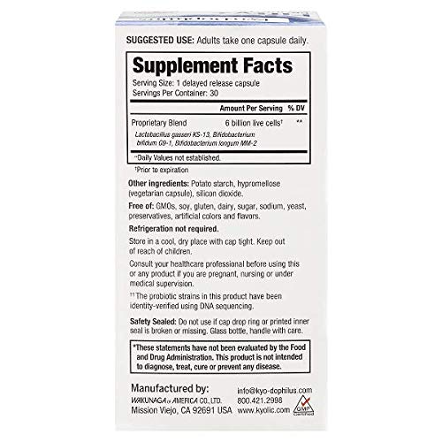 Kyo-Dophilus Fifty+ Probiotic Capsule, 30 Count