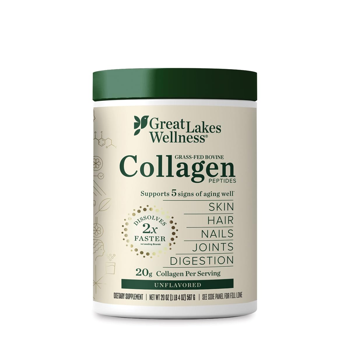 Great Lakes Wellness Collagen Peptides Powder 28 Servings