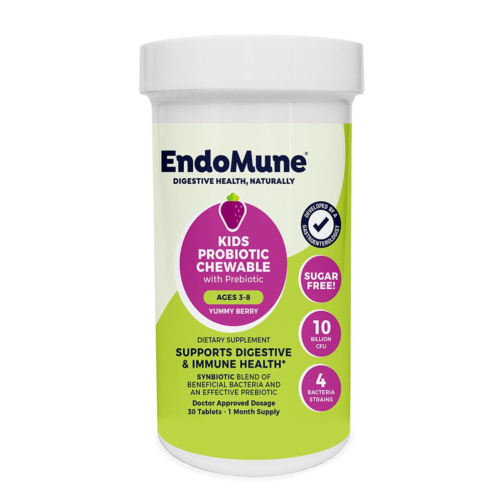 Endomune Jr Advanced Kids Probiotic and Prebiotic Chewables 30 Chewable Tablets