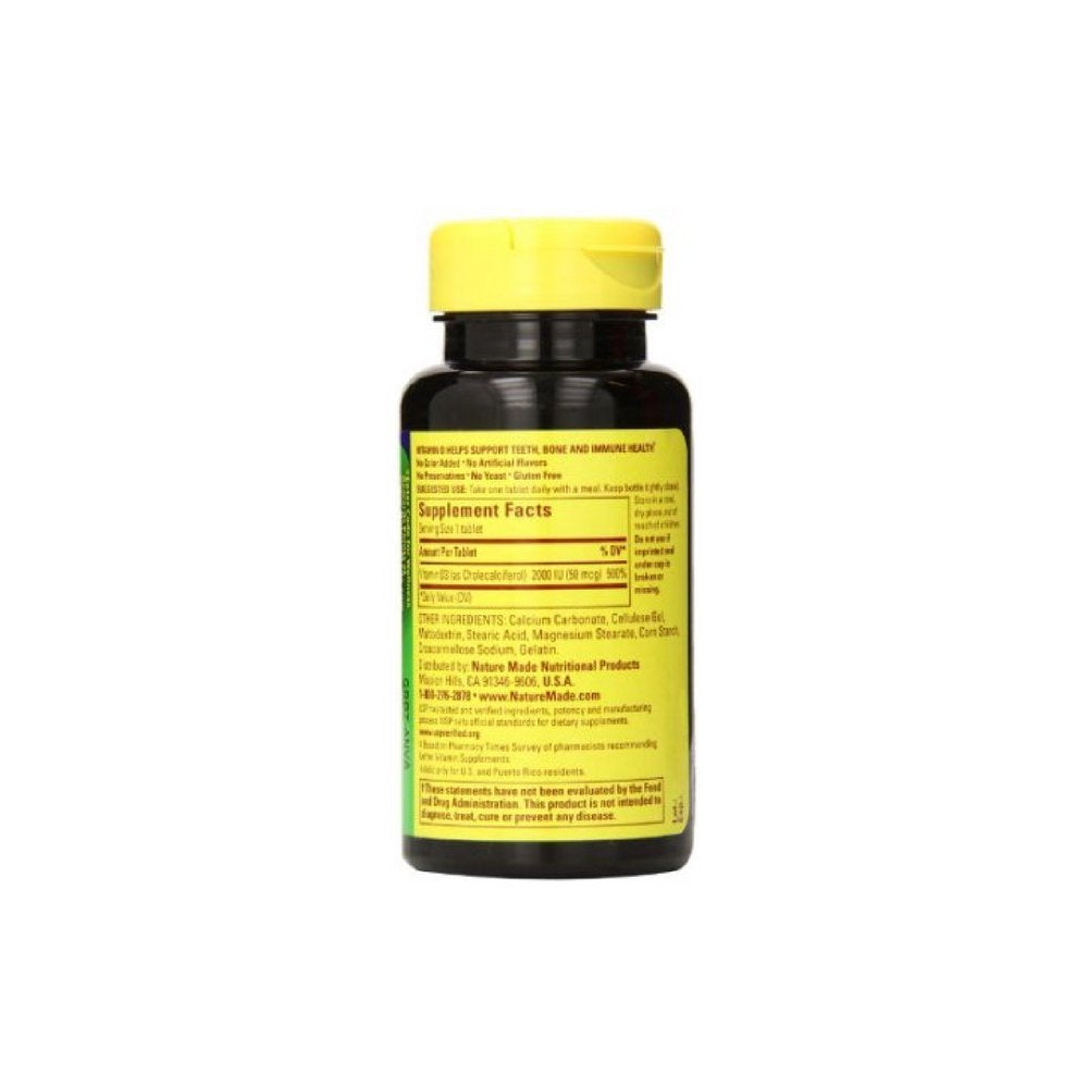 Nature Made Vitamin D3 2000 IU Tablets 1100