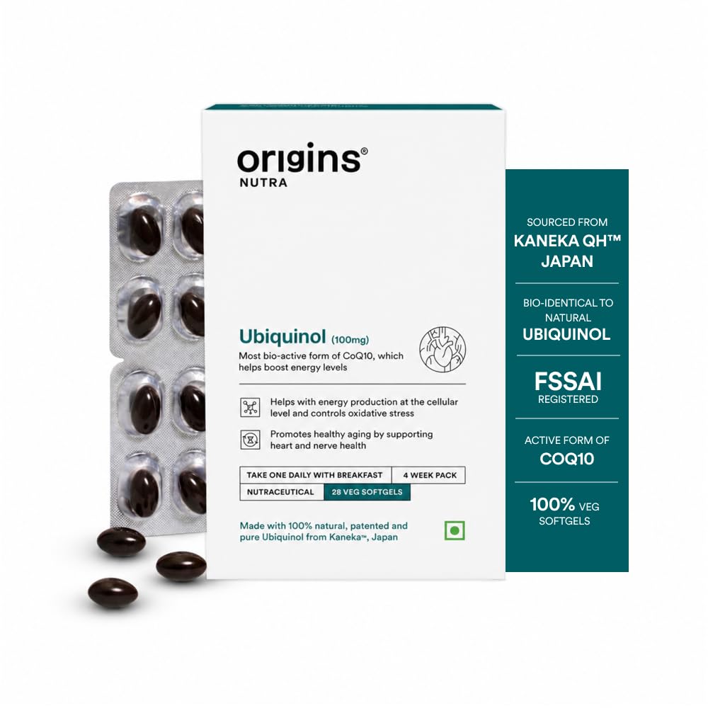 ORIGINS NUTRA Kaneka Ubiquinol 100mg Softgels, 28 Count