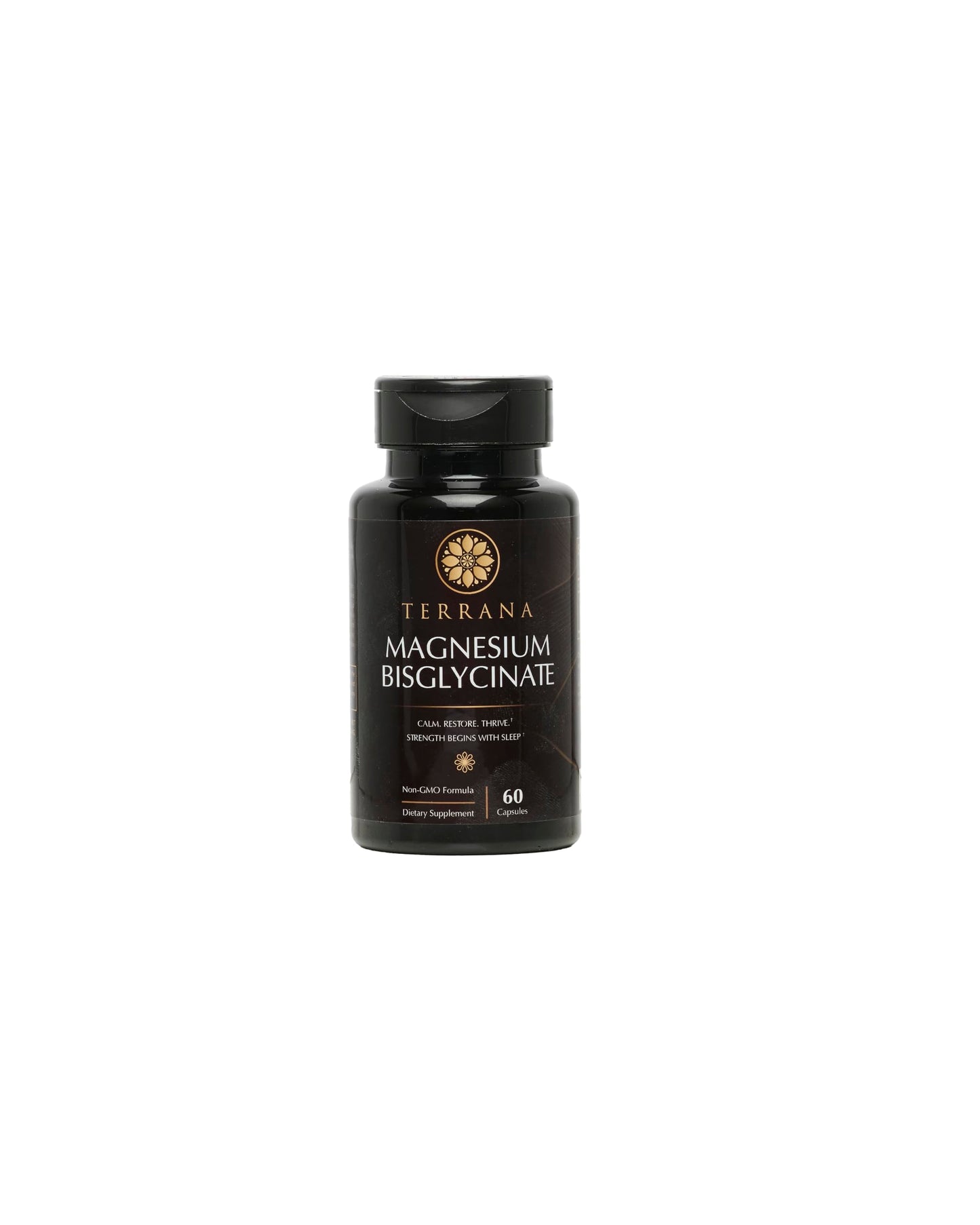 Terrana Magnesium Bisglycinate 200mg Elemental Magnesium Capsules, 60 Count