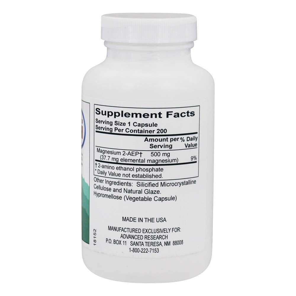 FUNMILY 2-AEP Magnesium 500 mg Capsule, 200 Vegetarian Capsules