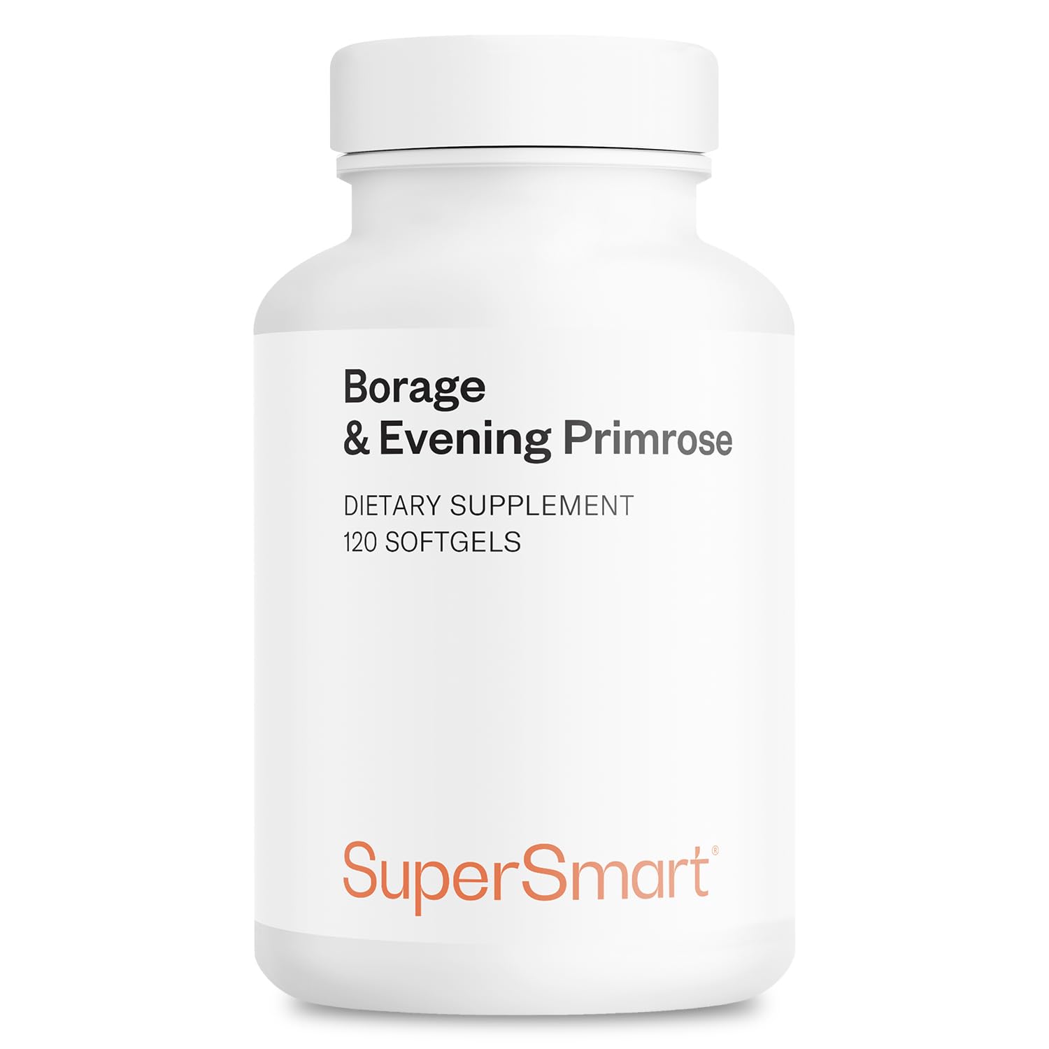 Supersmart Borage & Evening Primrose (High Potency) GLA Oil Gamma Linolenic Acid Cold Pressed with Vitamin E, Borage Oil & Evening Primrose Oil Softgels, 120