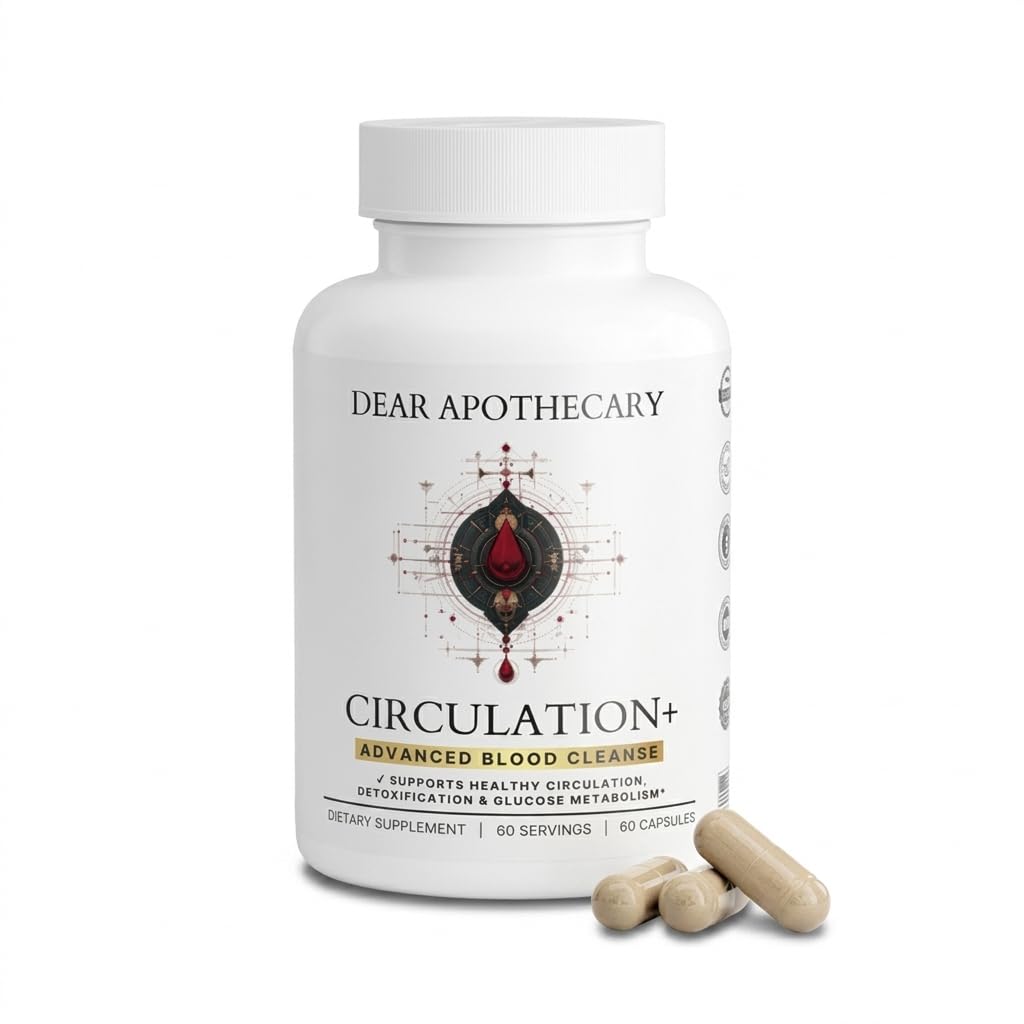 Dear Apothecary Circulation+ Advanced Formula Botanical Herbal Complex with Cayenne Ginger Vegan Non-GMO Gluten-Free Capsules 60