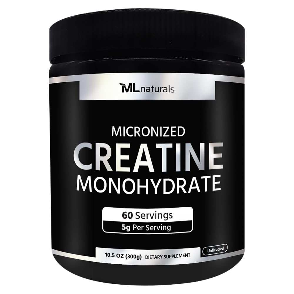ML Naturals Micronized Creatine Monohydrate 5g (Per Serving) Powder, 10.5 oz