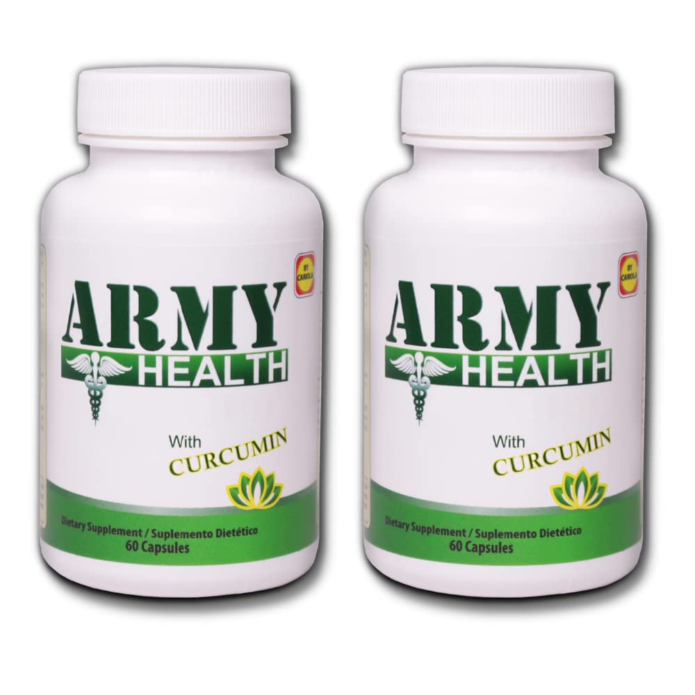 ARMY HEALTH 100% Natural Turmeric Curcumin with Ginger & Boswellia Serrata, 120 Capsules