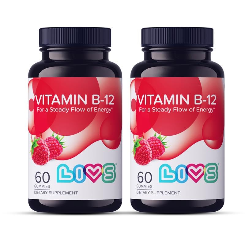 LIVS Vitamin B12 Gummies for Adults & Kids, Vegan Methylcobalamin B12 Supplement, 120 Count