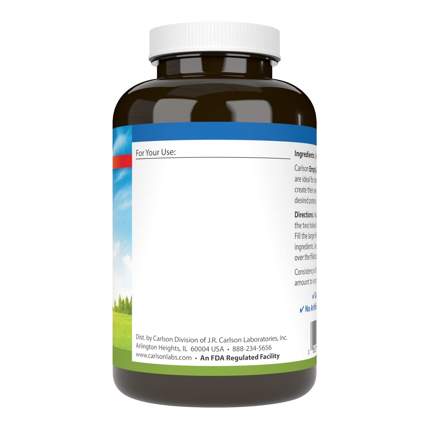 Carlson Empty Gelatin #00 Capsules, 150 Count