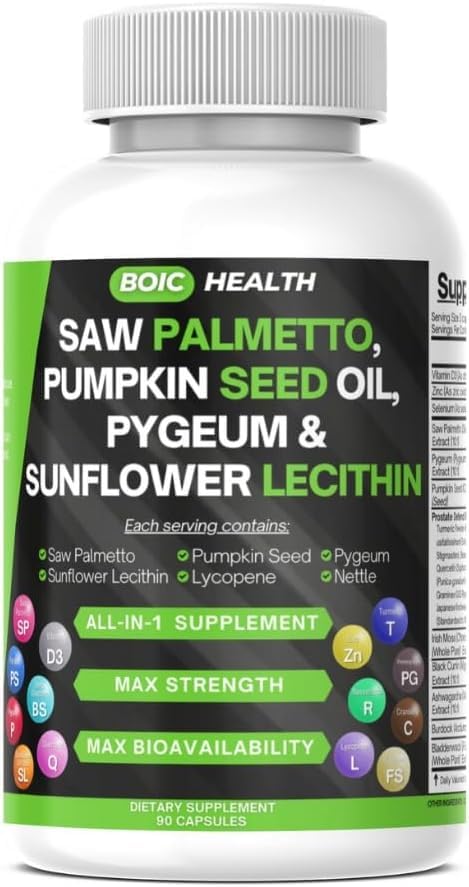 BOIC Saw Palmetto Prostate Support Capsules 90 Count