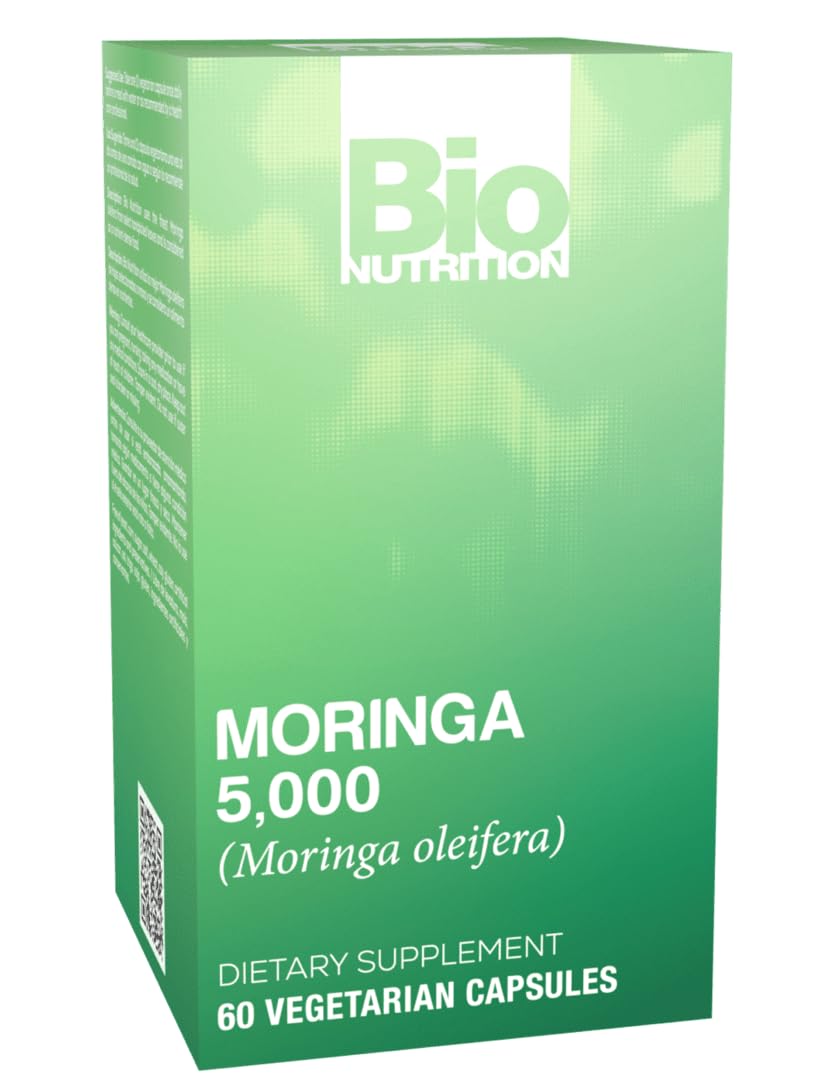 Bio Nutrition Moringa 5000mg Vegetarian Capsules, 60 Count