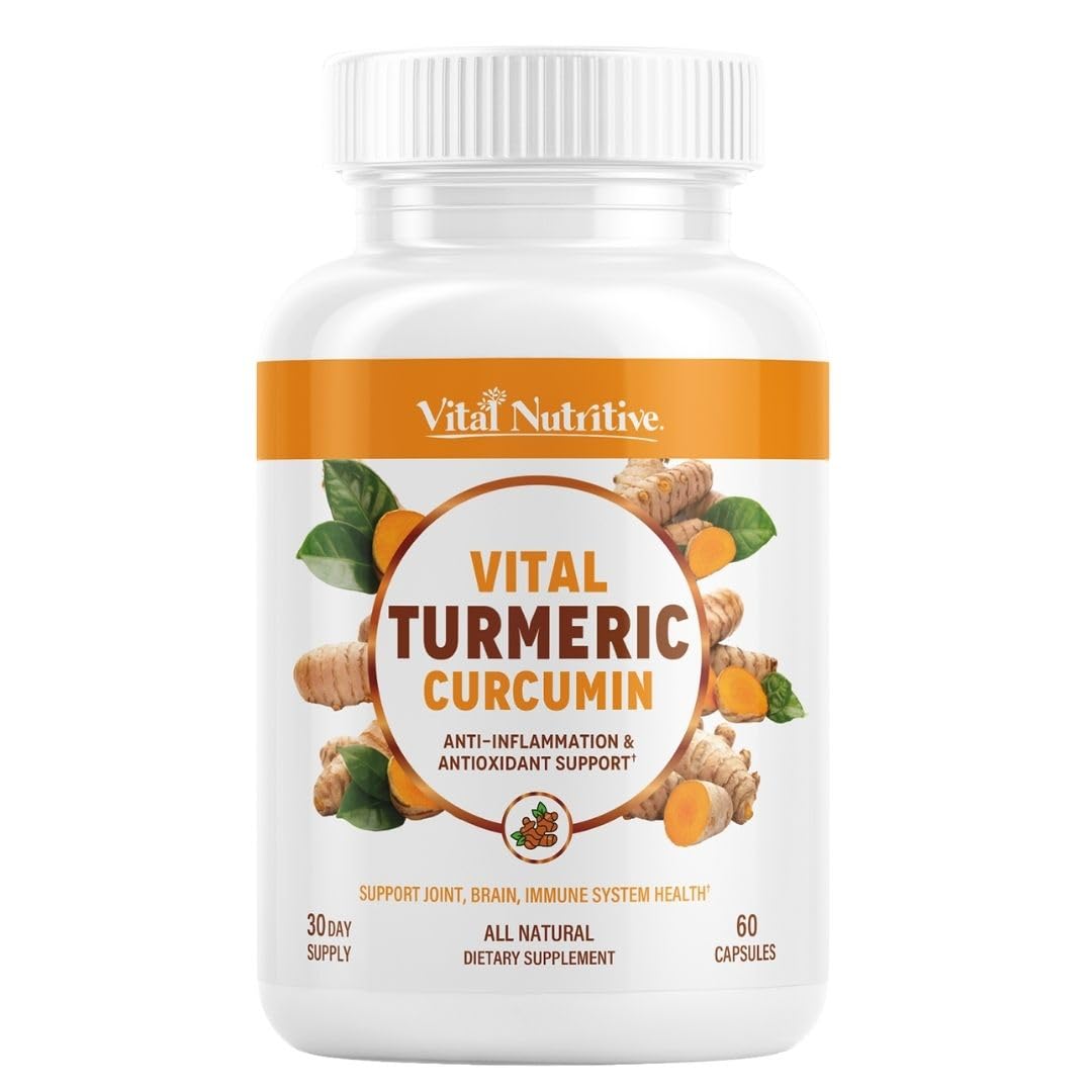 Vital Nutritive Turmeric Curcumin Supplement Capsules, 60 Count