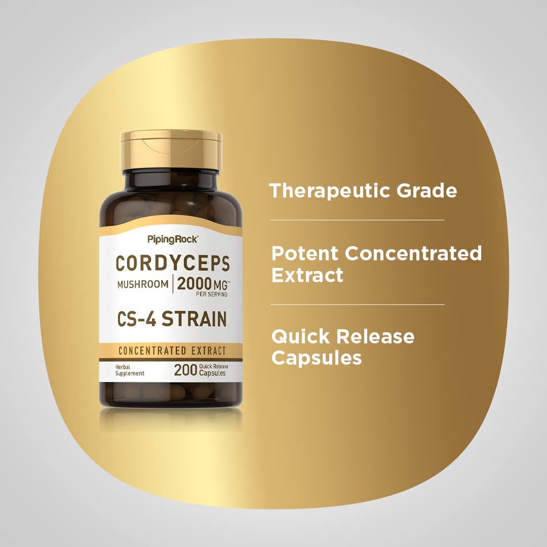 Piping Rock Cordyceps Mushroom Capsules 200 Capsules