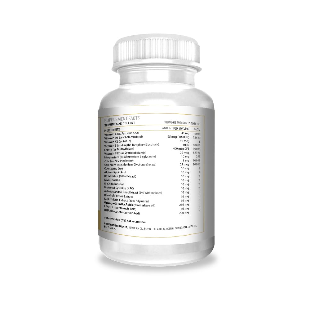 ACTIF IVF Complete Support with 15+ Advanced Factors for Egg Quality and Ovulation Softgels 90 Count