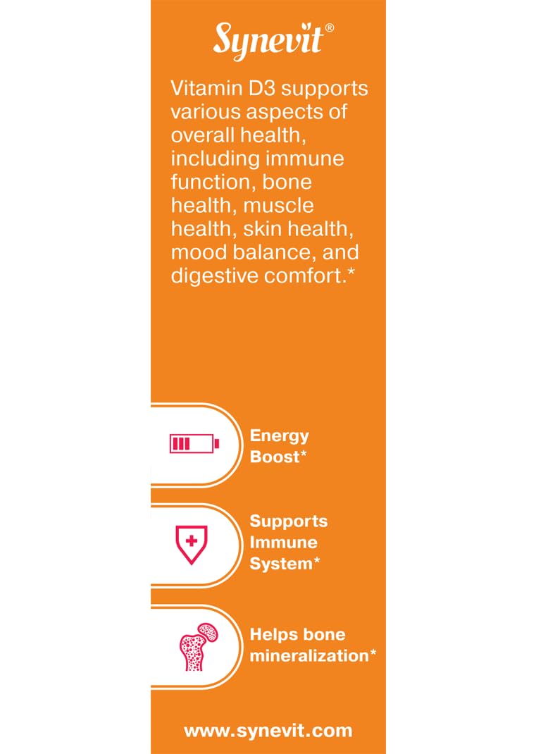 Synevit Syncadol Vitamin D3 Supplement Softgels 60 Count