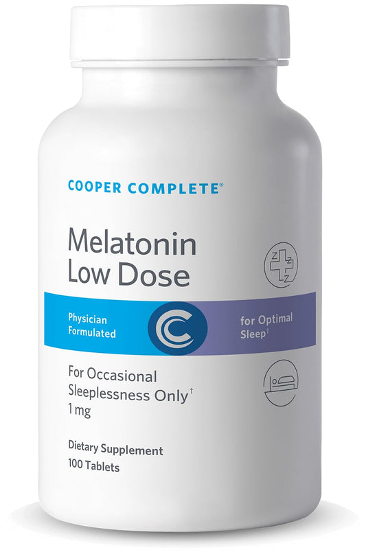 Cooper Complete Low Dose Melatonin 1 mg – Quick Release Sleep Support Tablet, 100 Count