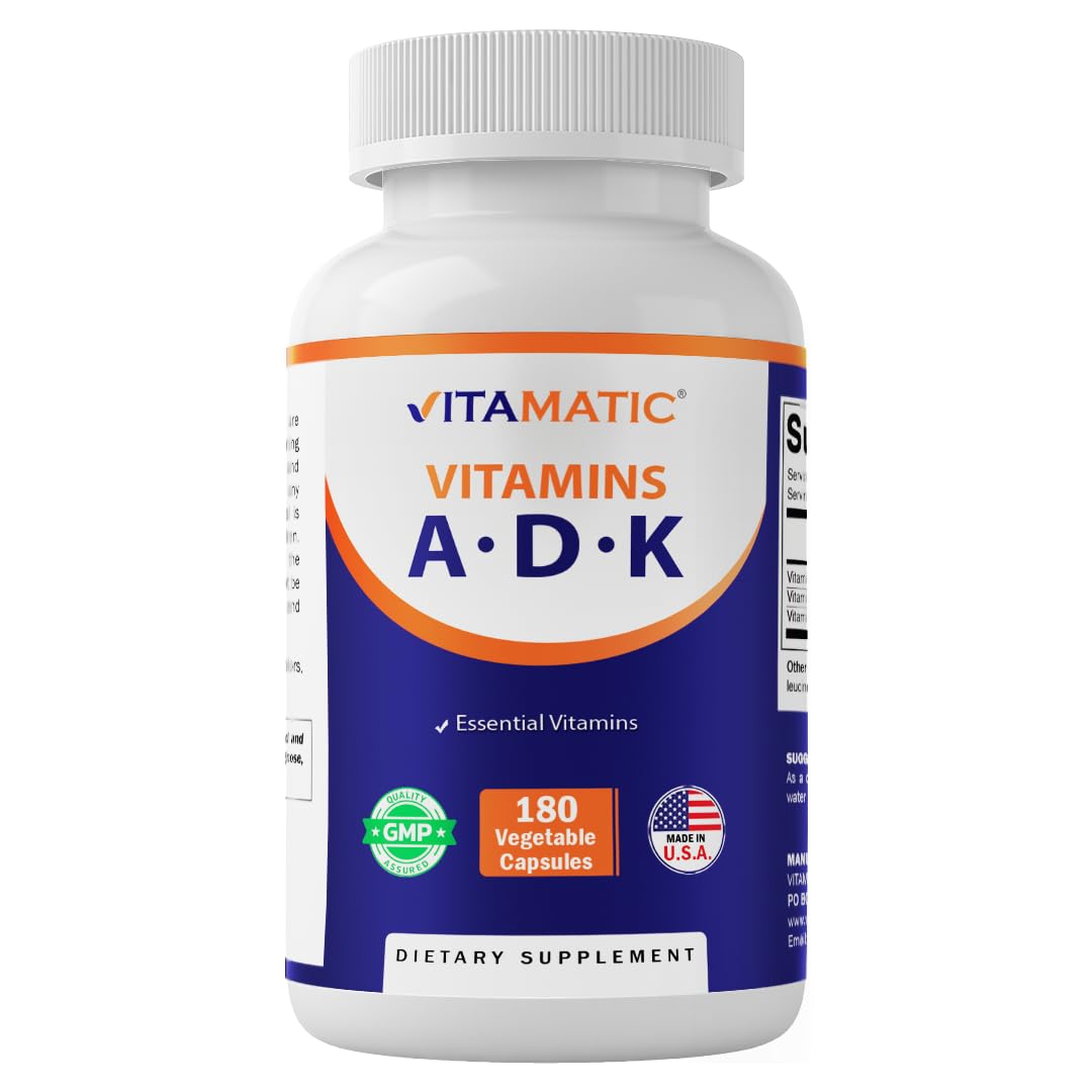 Vitamatic ADK Vitamin Supplement Capsules 180 Count