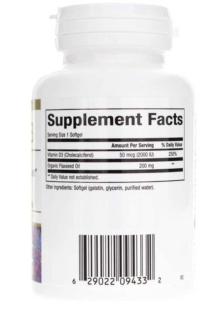 Bioclinic Naturals Vitamin D3 2000 IU Softgels, 180 Count