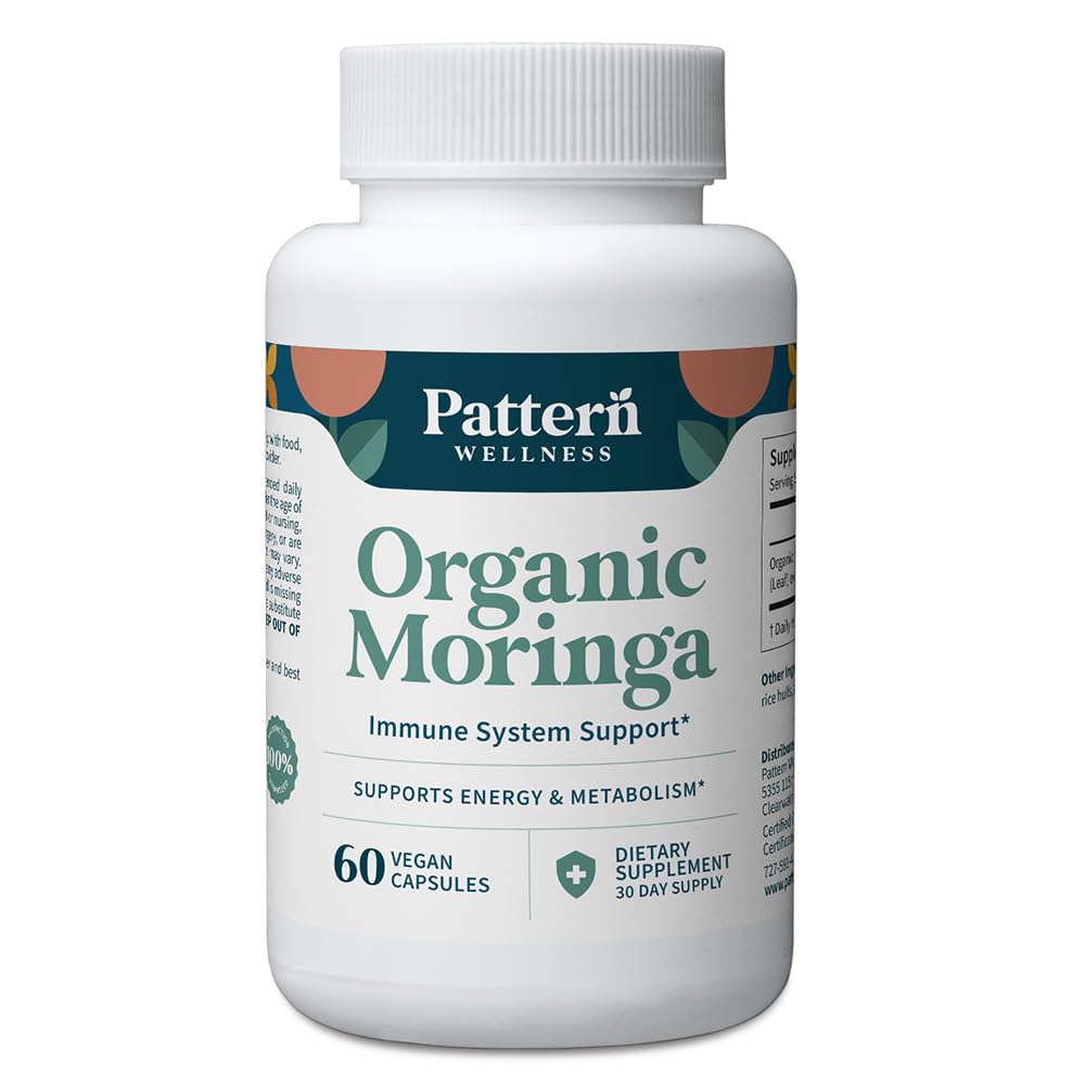 Pattern Wellness Organic Moringa Oleifera Supplement 60 Capsules