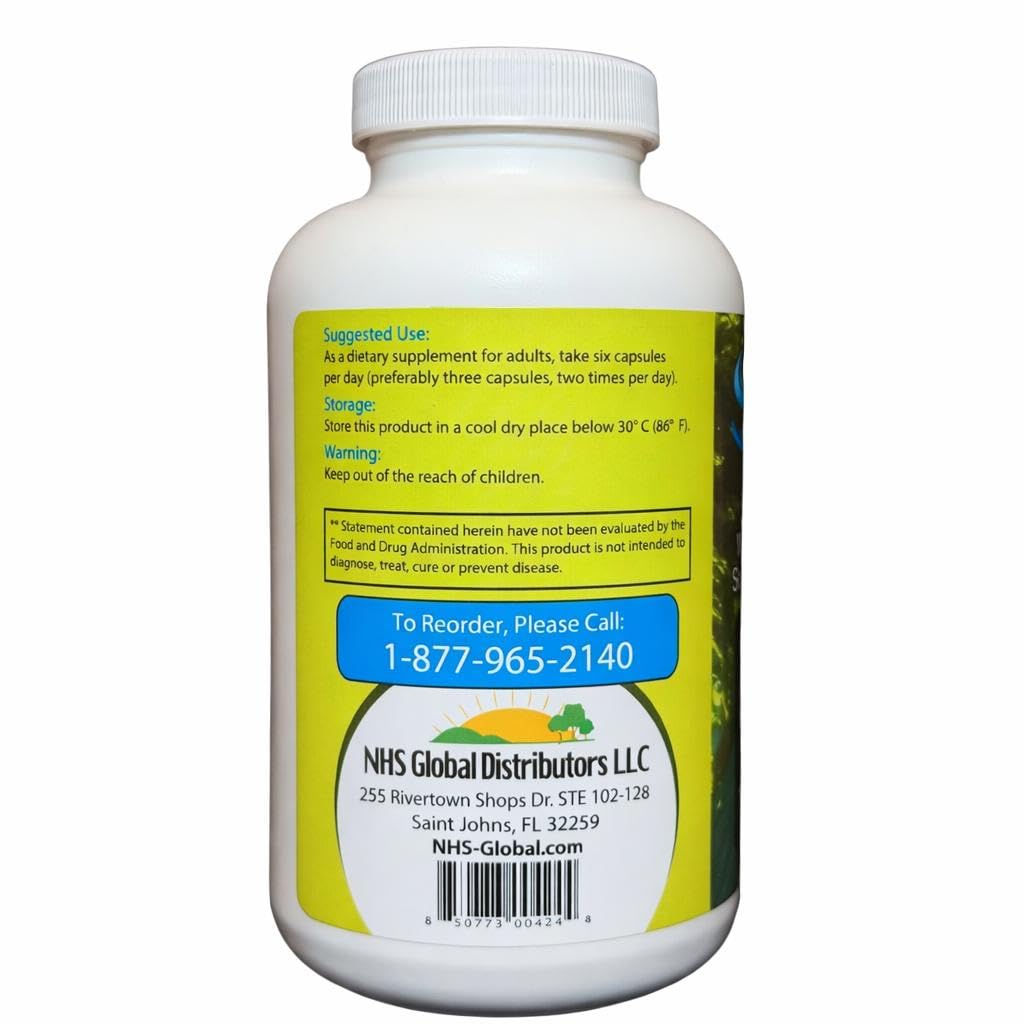 NHS Global Sea of Greens Organic Seaweed & Algae Superfood Blend Capsules, 180 Count