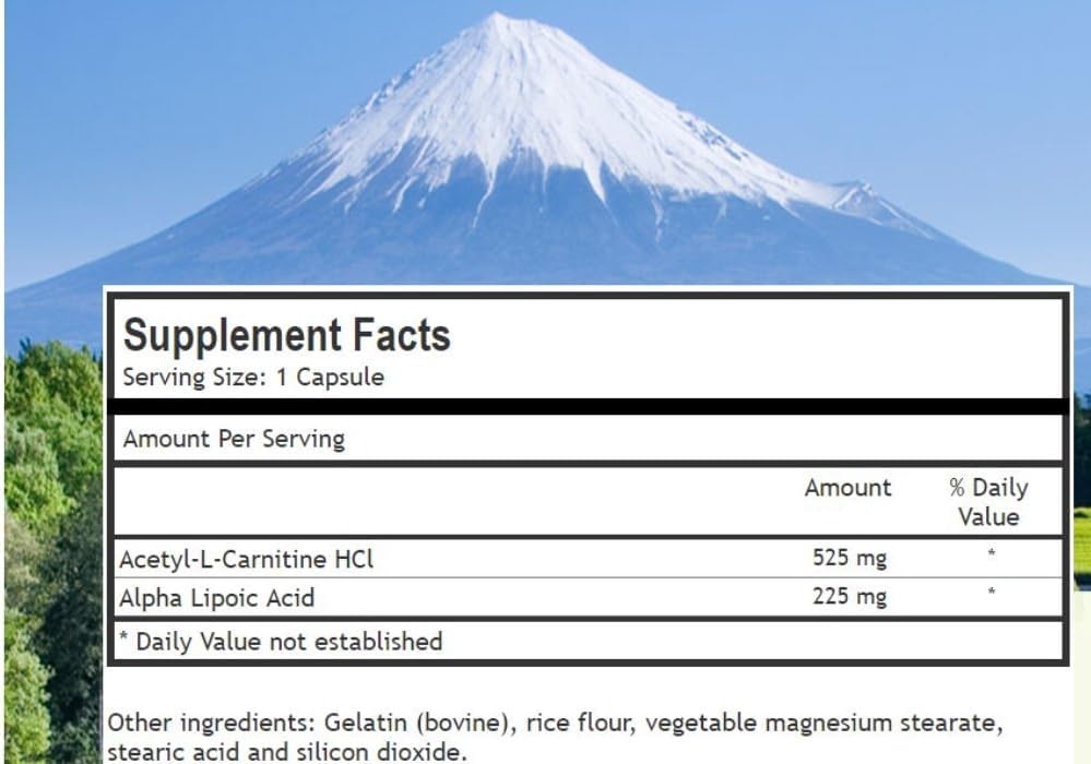 Botanica Research Alpha Lipoic Acid with Acetyl-L-Carnitine Capsules, 60 Count