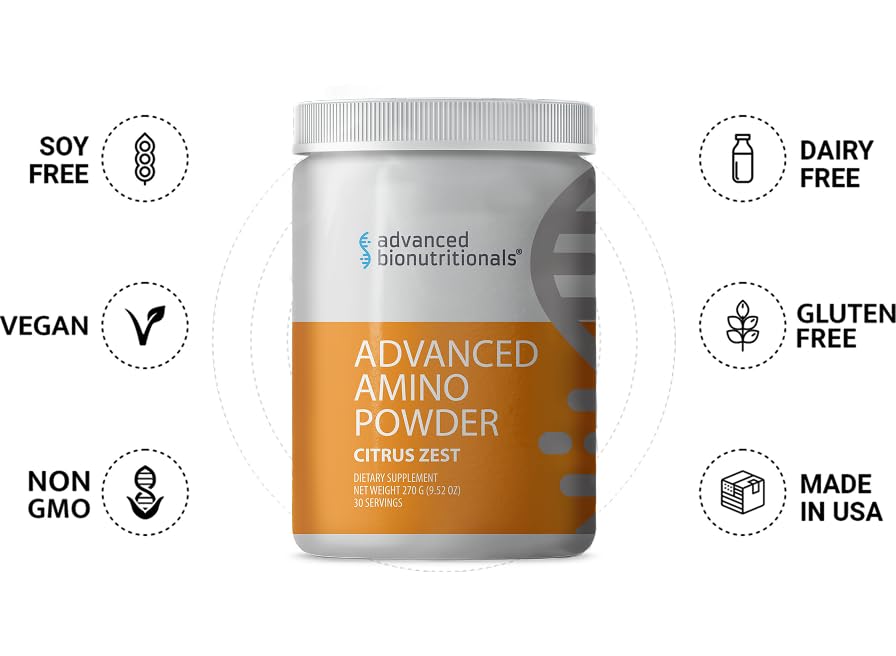Advanced Bionutritionals Advanced Amino Powder, 6.92 oz, Citrus Zest