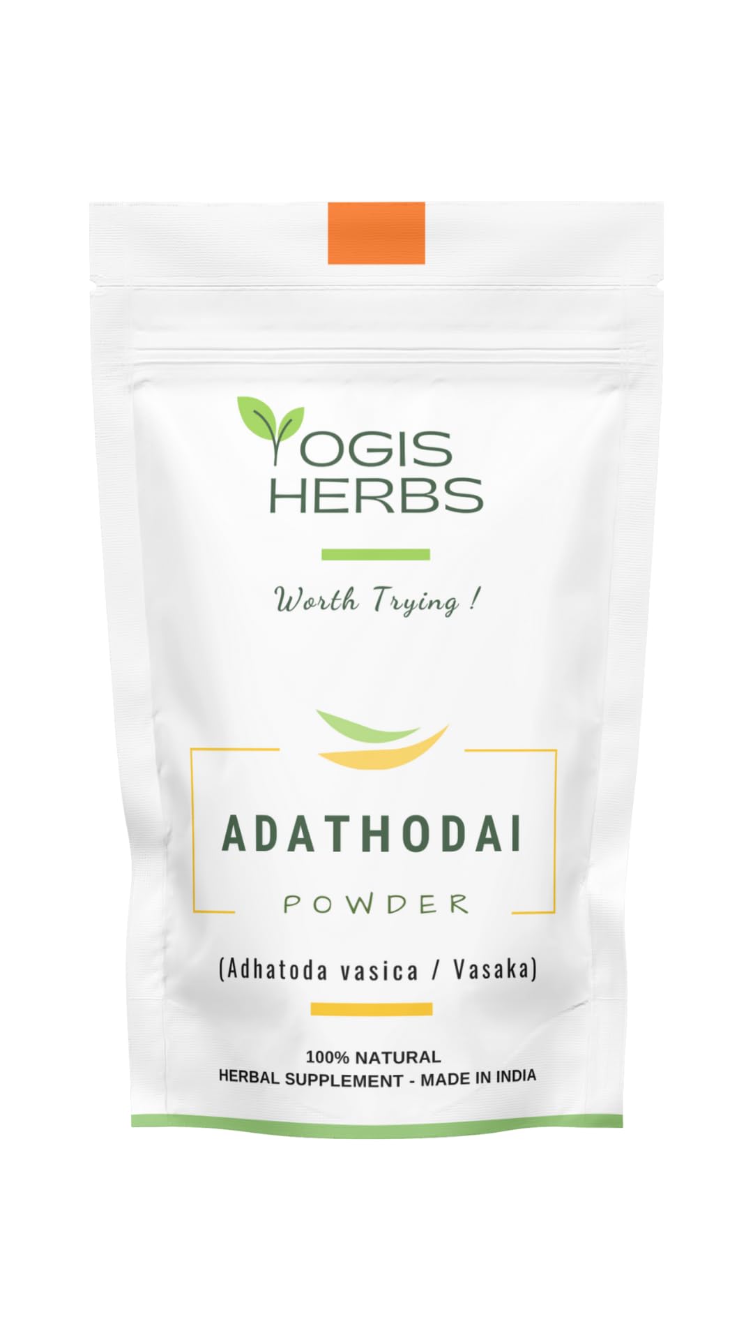 YOGIS HERBS Adathodai Powder Adhatoda vasica/Vasaka/Adusa/Malabar Nut, Stone-Ground, 3.5 Ounces