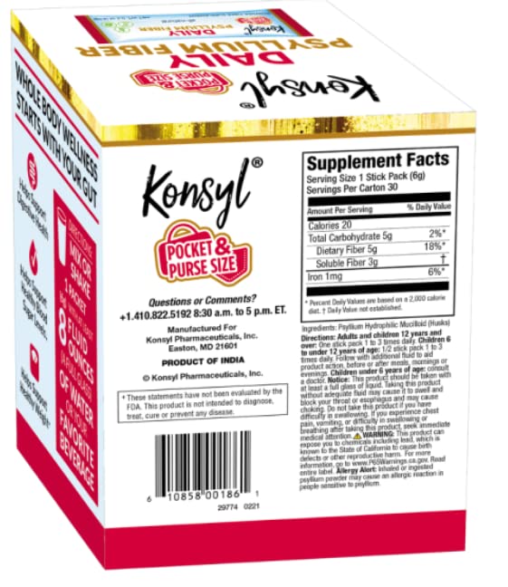 Konsyl Daily Psyllium Fiber Powder, 6.3 Ounce