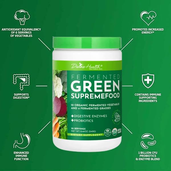 Divine Health Fermented Green Supremefood Powder 7.4 oz