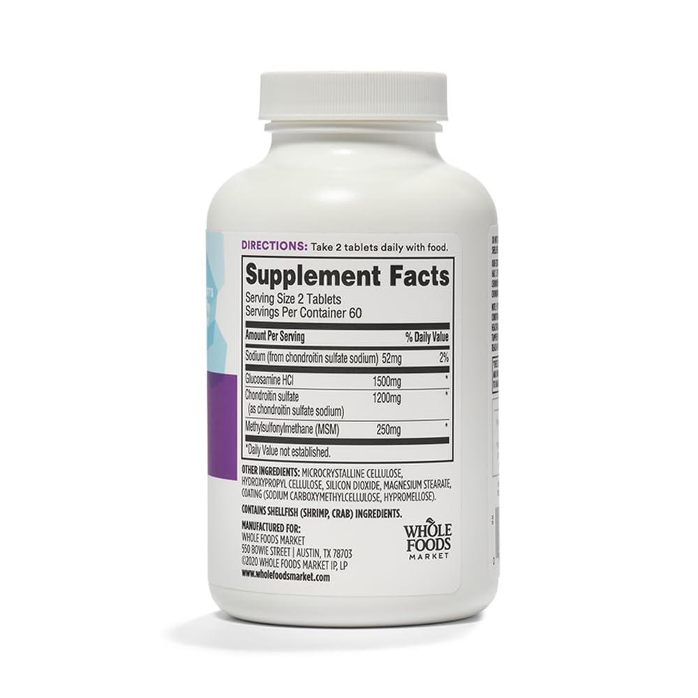 365 by Whole Foods Market Extra-Strength Glucosamine Chondroitin and MSM Tablet 120 Count
