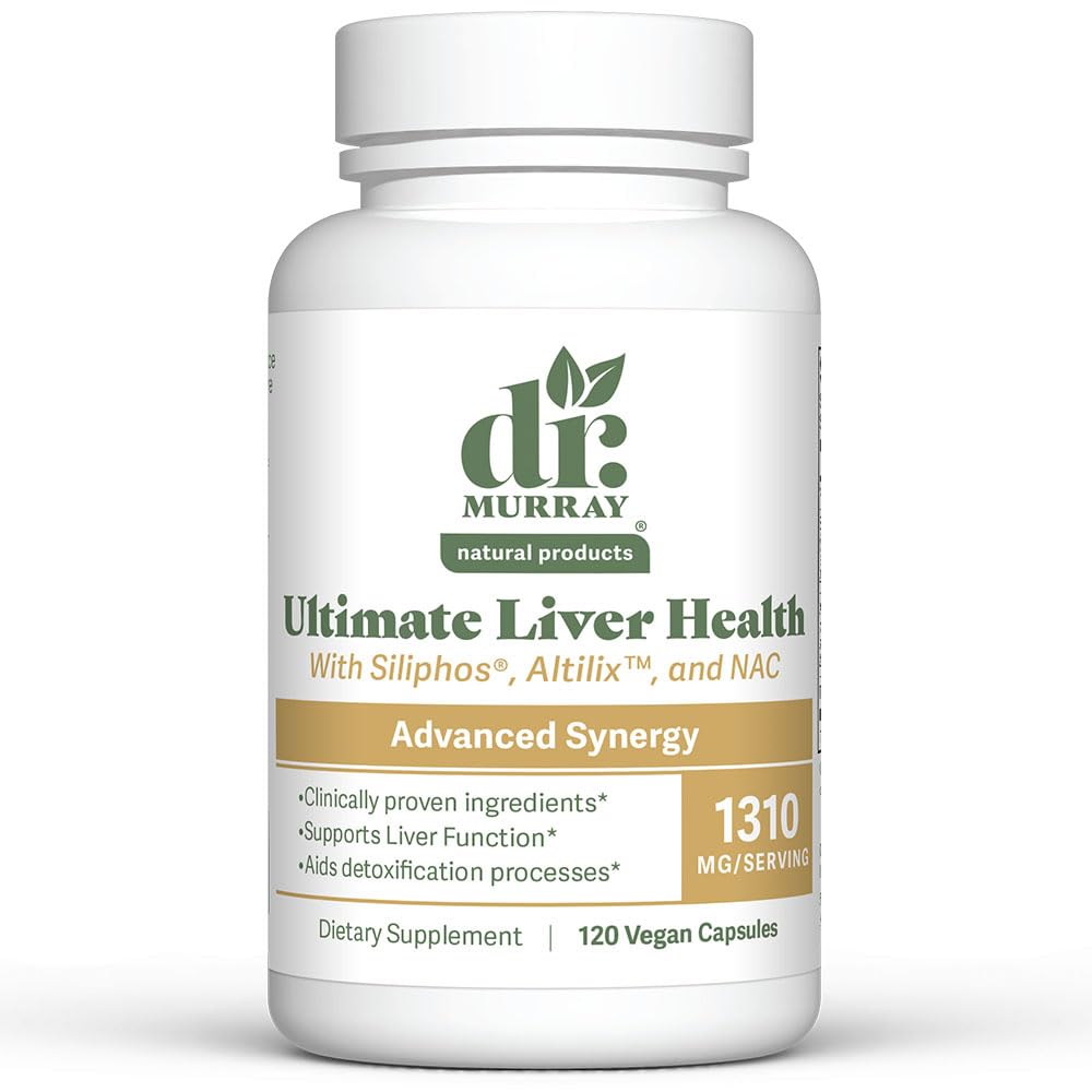 Dr. Murray Natural Products Ultimate Liver Health Supplement with NAC, Siliphos Milk Thistle & Artichoke Extract Capsules, 120 Count