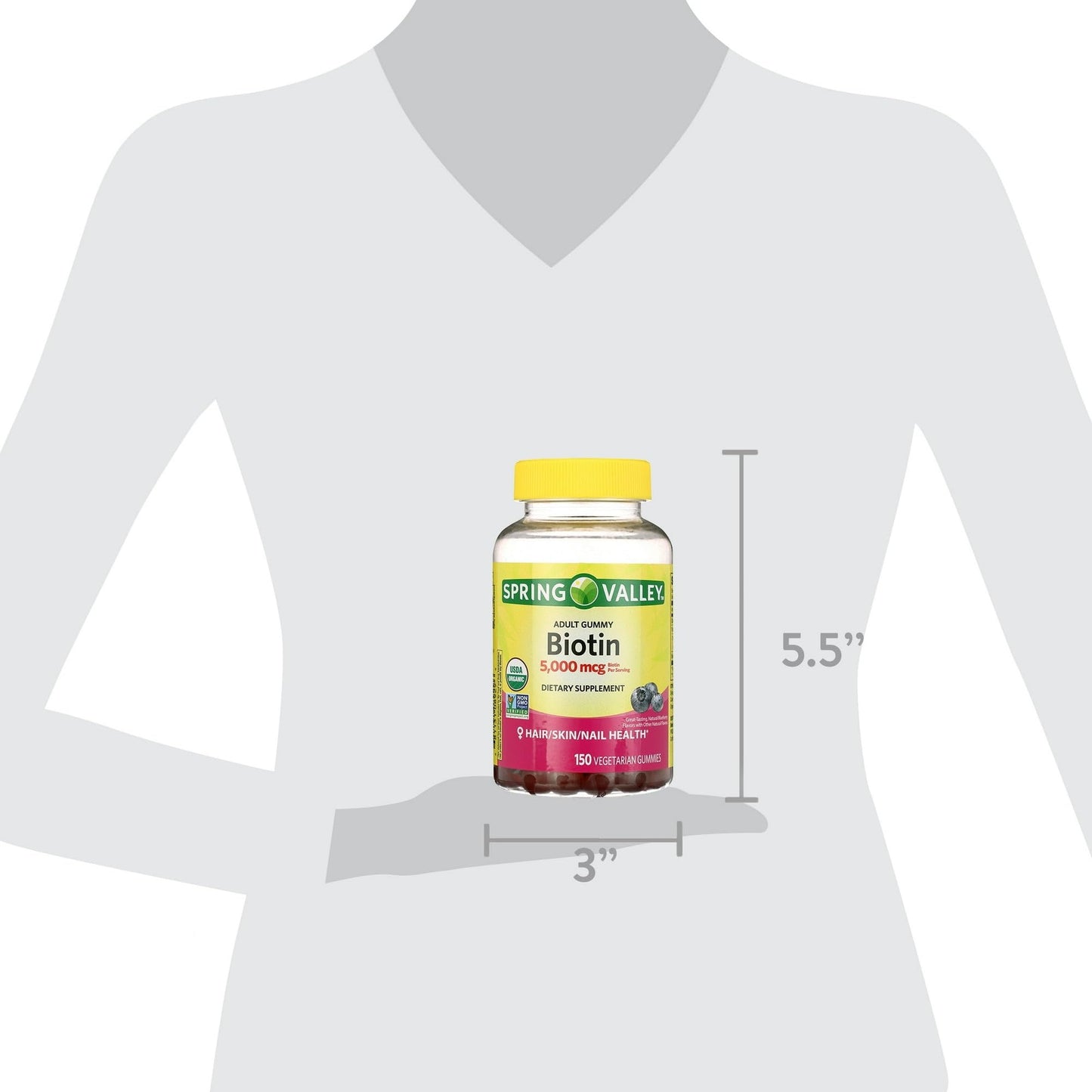 BASKETGOODS Biotin 5000mcg Gummies, 150 Gummies