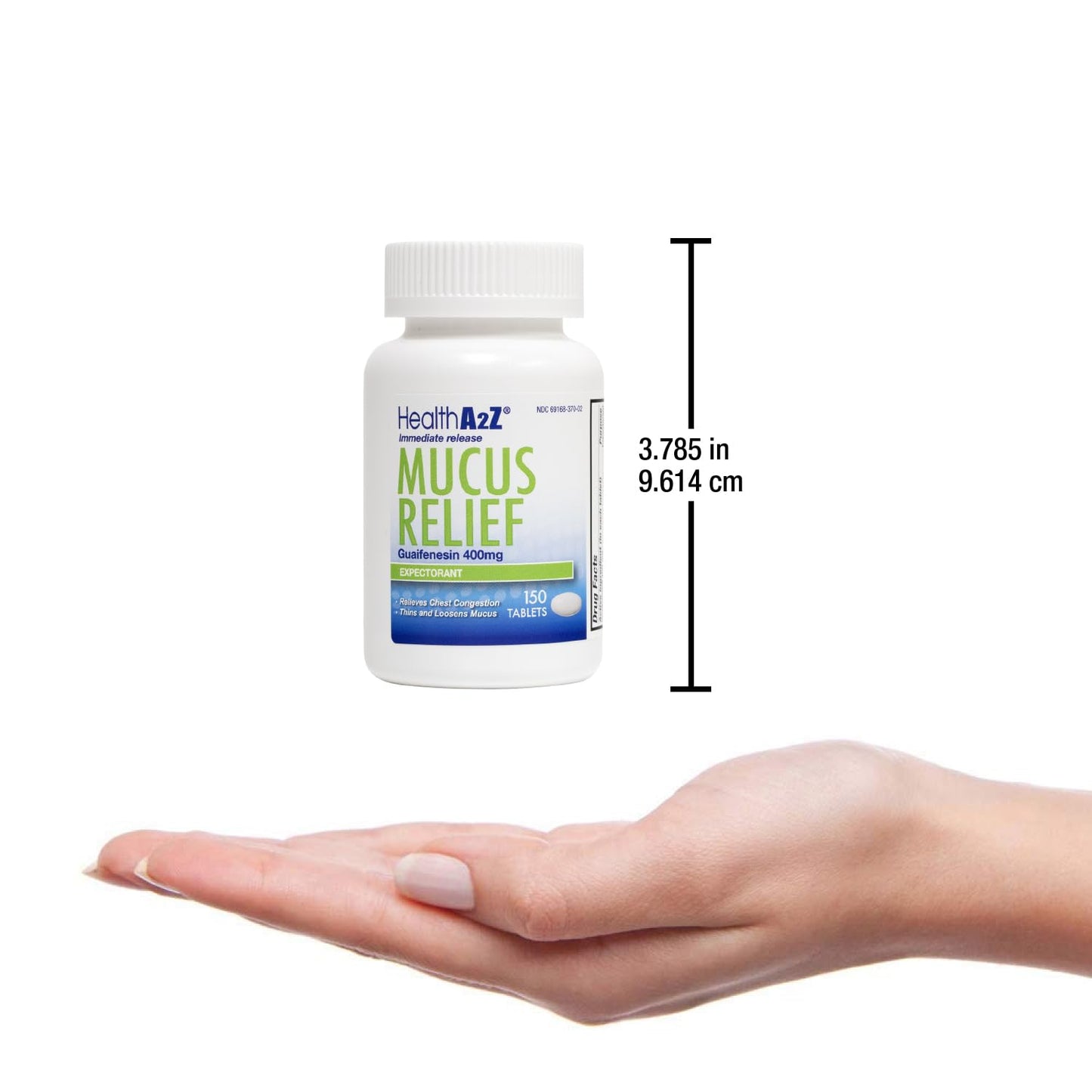 HealthA2Z® Mucus Relief | Guaifenesin 400mg | Immediate Release Expectorant | Chest Congestion & Mucus Relief | 150 Tablets