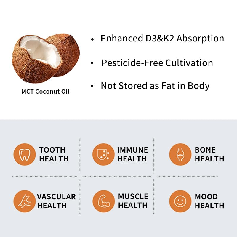 YOUTHVITA D3 K2 Vitamin 10000 IU & MK-7 200 mcg Softgels, 180 Count