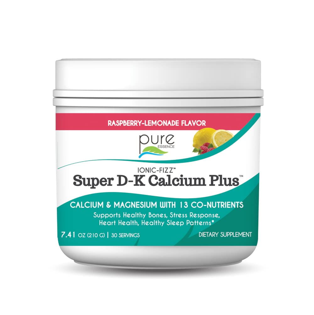 Pure Essence Labs Ionic Fizz Super D-K Calcium Plus Powder, 7.41 oz