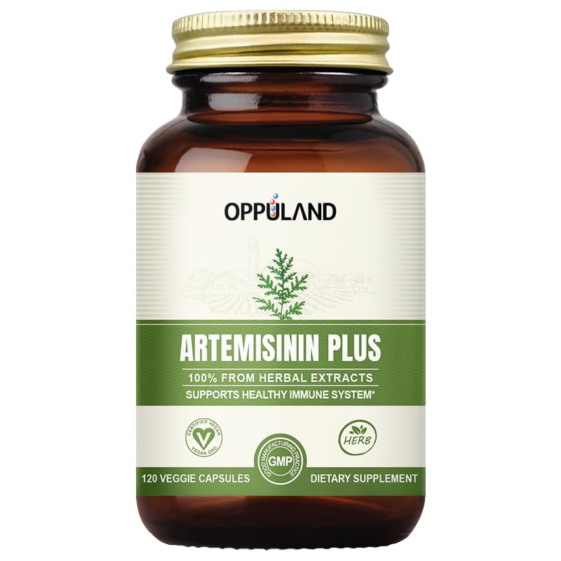 Oppuland Artemisinin Plus Sweet Wormwood Extract 100mg – Artemisia Annua Complex with Folic Acid & Selenium – Herbal Immune Support – Gummy 30 Count