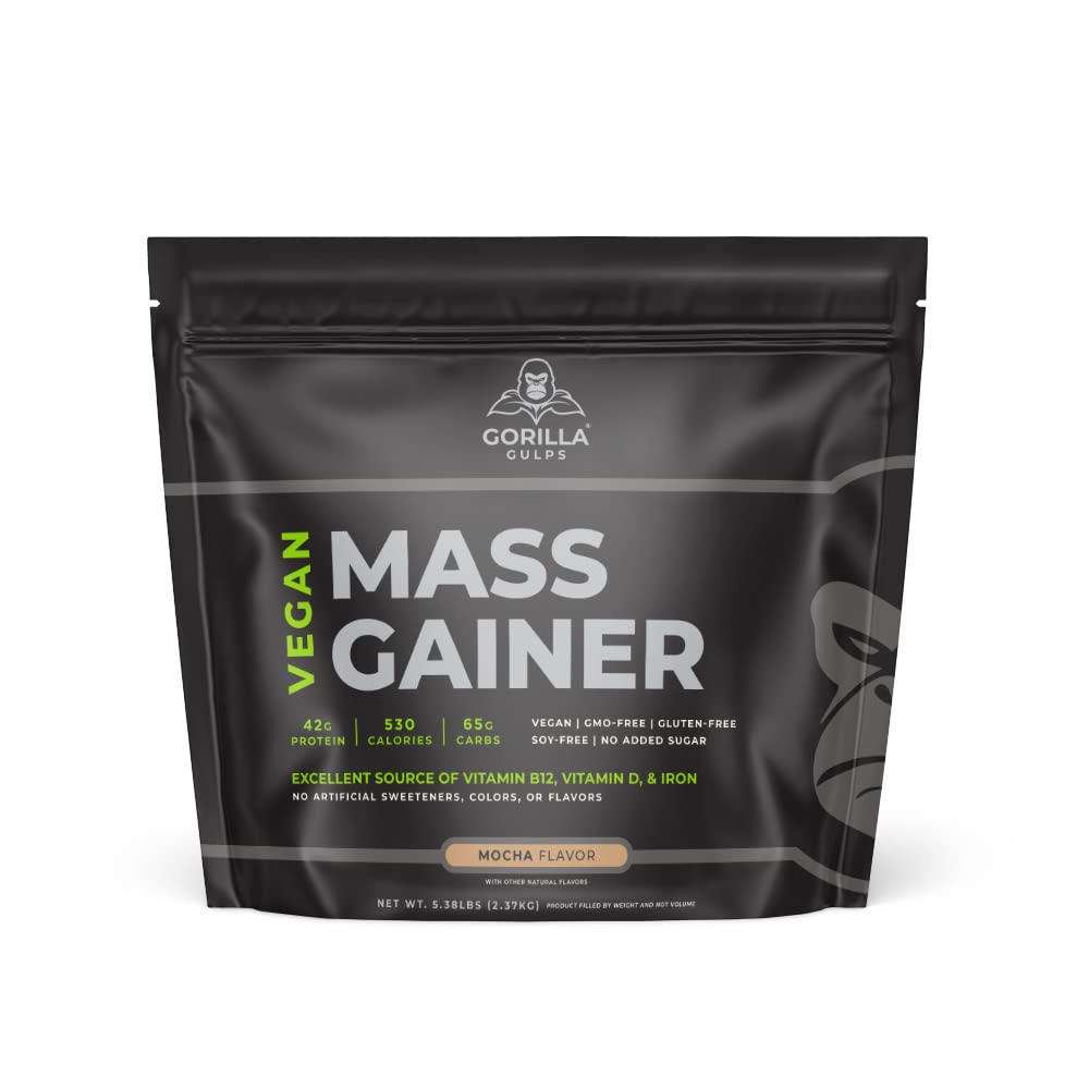 Gorilla Gulps Mocha Vegan Mass Gainer Powder 83.04 oz