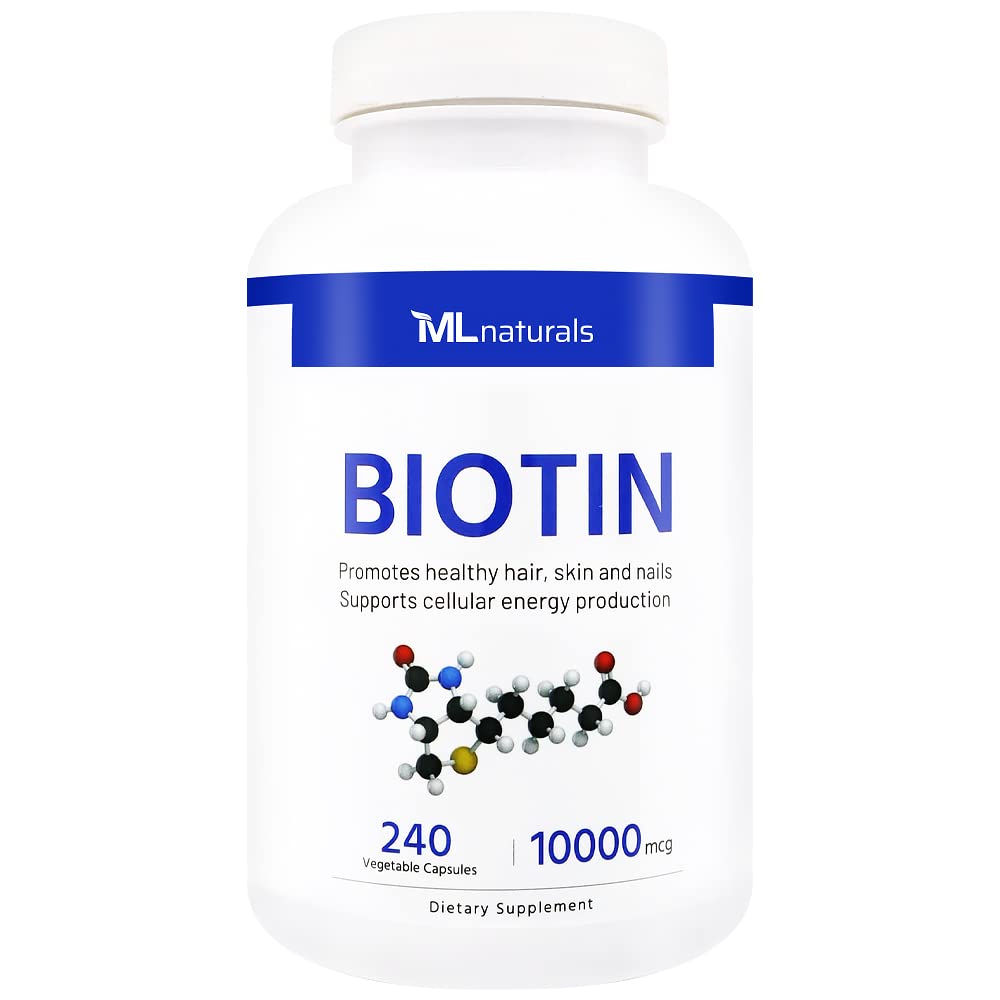 ML Naturals Biotin 10,000mcg Capsule, 240 Count