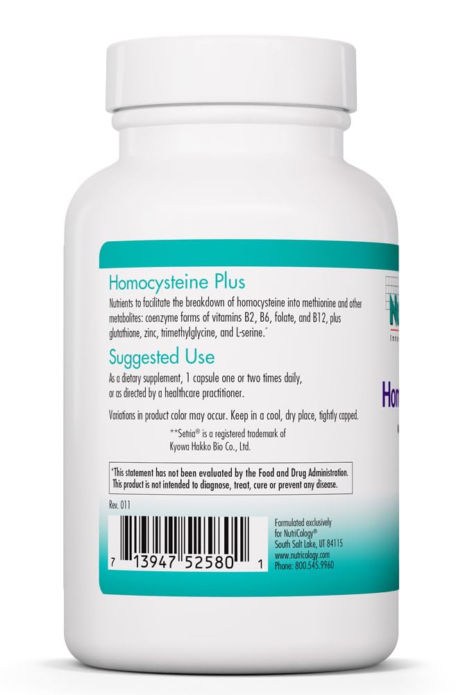 Allergy Research Group Nutricology Homocysteine Plus Capsules 90 Count